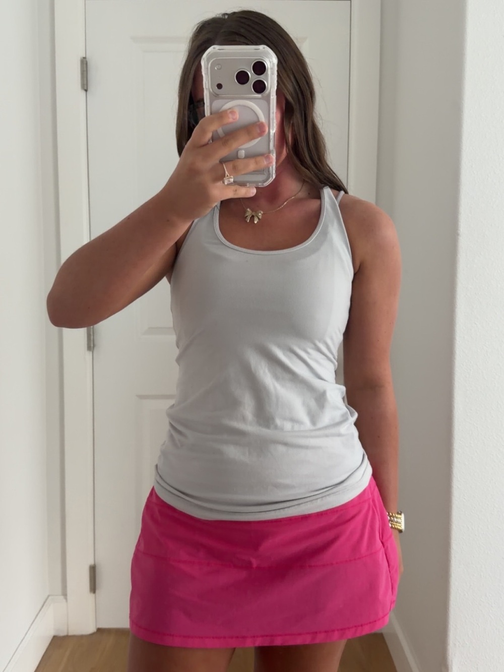 lululemon athletica Light Gray Scoop Neck Tank